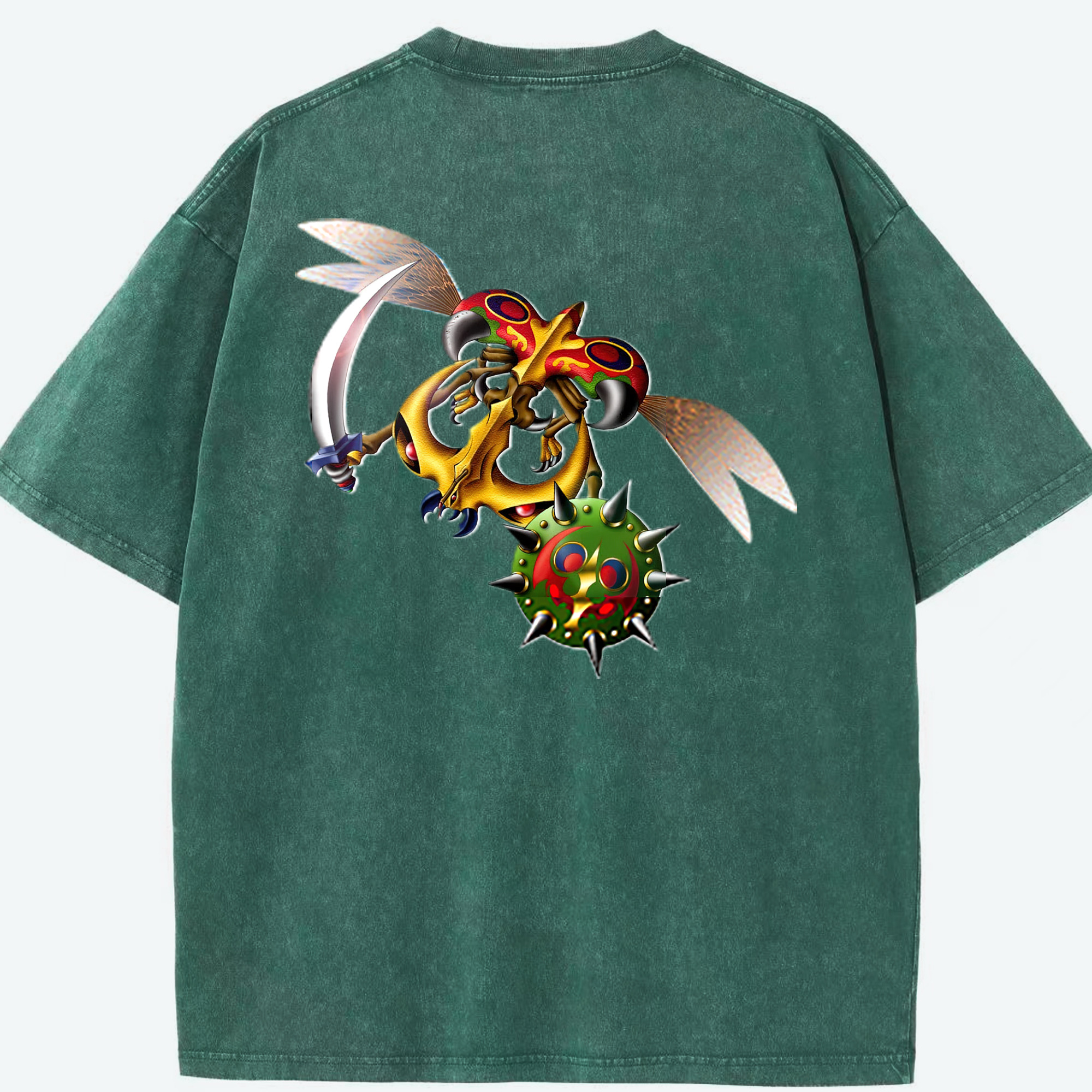 （画像用） 遊☆戯☆王 Yu-Gi-Oh! 綿100% ヴィンテージ風 半袖Tシャツ（背面プリント）